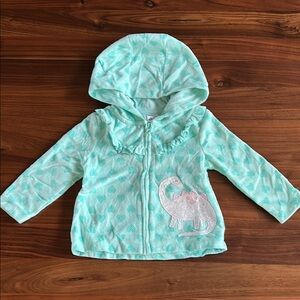 Child of Mine by Carter's Aqua Hoodie with Dinosaur